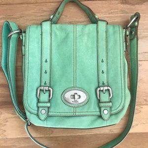 Fossil leather cross body bag purse